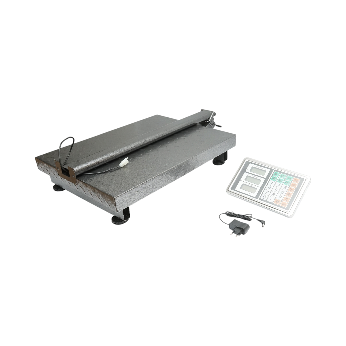 700kg-os elektronikus padlómérleg platformtípus 600x450mm összecsukható karral, LCD kijelző