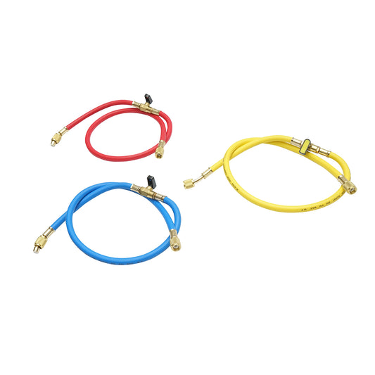Tömlőkészlet 90 cm-es csappal 3 színű R-410a freon töltéshez