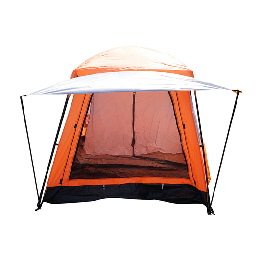 Kemping sátor 2-4 fő részére, terasszal, vízálló, UV védelemmel és rovarhálóval 330x210x180cm
