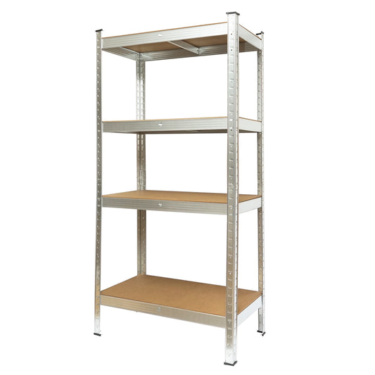 Salgó polc, fém polc, 4 MDF polccal, 144x60x30cm, 50kg/polc, csavarmentes szerelés Breckner Germany