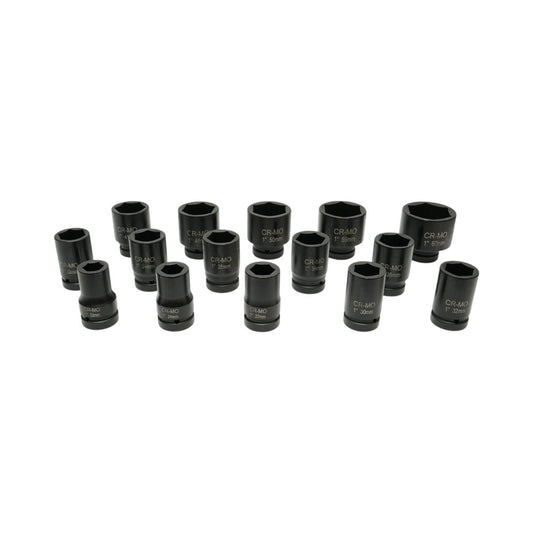 Breckner Germany 15 részes hosszú södrönycső kulcs készlet Ütődugókulcs készlet, 22-60mm, 1 inch négyzet Cr-Mo ütőkamiont