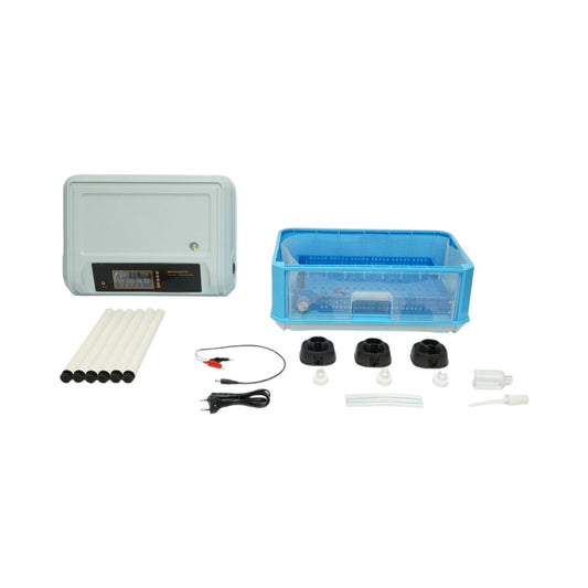 Automata tojásinkubátor, keltető gép 24 tojáshoz 35W, 12V-220V, automata forgatás, LED ovoszkóp, hőmérséklet-szabályozás, páratartalom-szabályozás, digitális kijelző, riasztás