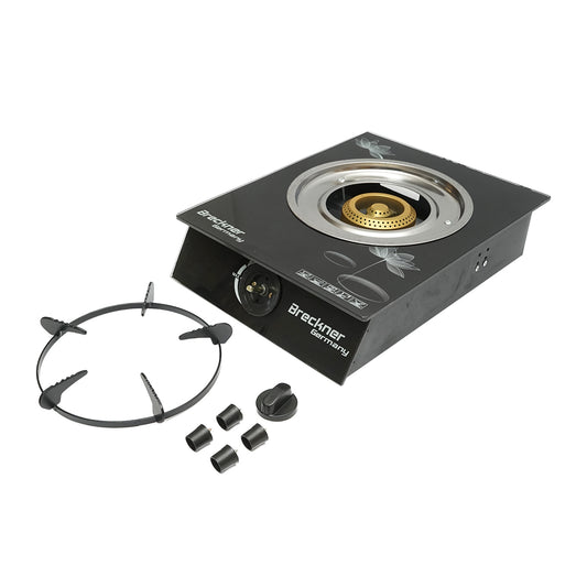 Kályha, öntöttvas egyégős 2.5KW, edzett üveg 400x300x90mm Breckner Germany