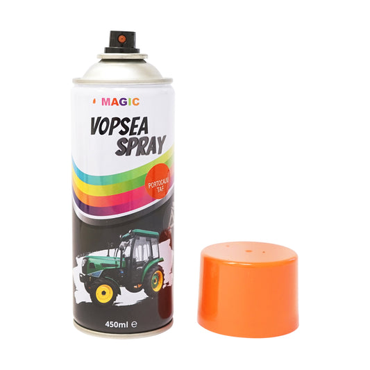 Autófesték spray narancssárga RAL2002 erdészeti traktorhoz, gyorsan száradó 450ml MAGIC