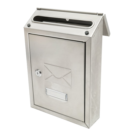 Rozsdamentes acél postaláda 320X230X90mm 2 kulccsal és rögzítő tartozékokkal