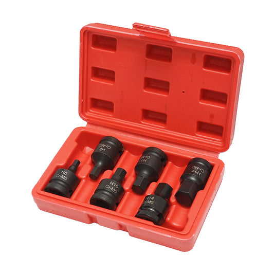 Hatszögletű ütvecsavaros dugókulcs-készlet H6-H17, négyzet alakú 1/2 hüvelyk Cr-Mo 6 darab