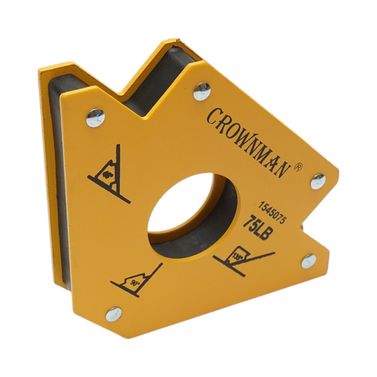 Mágneses nyíl típusú hegesztőtámasz, 45°, 90°, 135° szögben, max. támasztóerő 34Kg Crownman