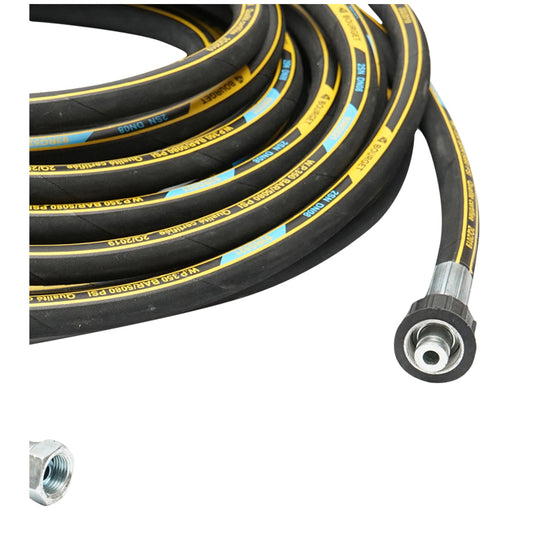 17 m-es tömlődob DN8 1SN 22x1,5 mm-es csatlakozóval és 3/8" megerősítéssel a végeken