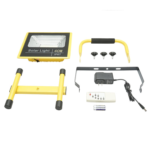 Hordozható LED munkalámpa 40W, 8000K távirányítóval, 2 LiFePO4 6000mAh akkumulátorral és IP67 állványkerettel Breckner Germany