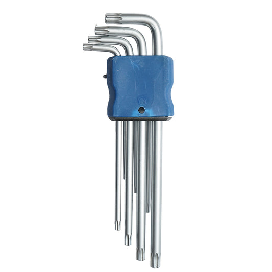 9 darab Torx T10-T50 (1,5-10 mm) hosszú karú T10-T50 dugókulcsos kulcskészlet Cr-V gömbfejjel