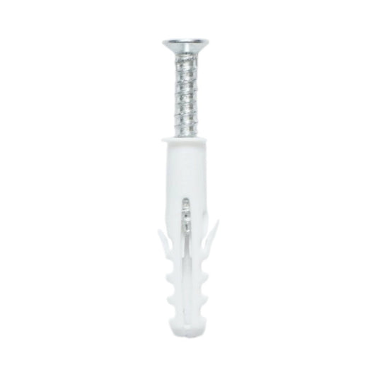Univerzális műanyag dübel, tipli szett fehér 6x30mm csavarral 4x30mm 50 db/szett