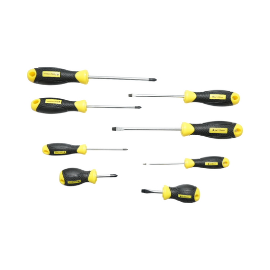 8 darabos Cr-V Crownman Professional mágneses csavarhúzó készlet, egyenes és keresztfejű