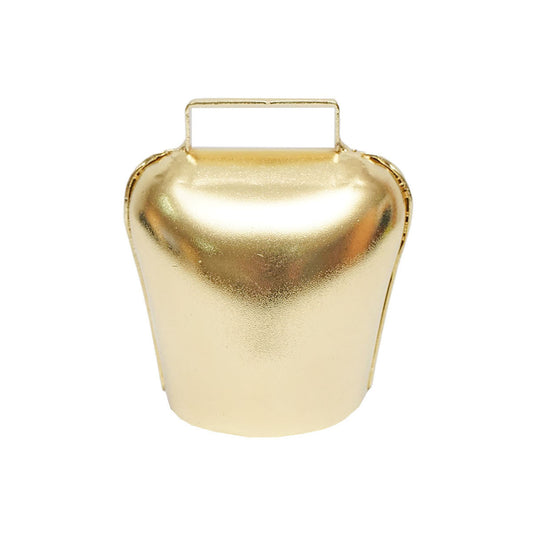 Juh- és szarvasmarha harang, 11,5 cm hosszú, aranyszínű