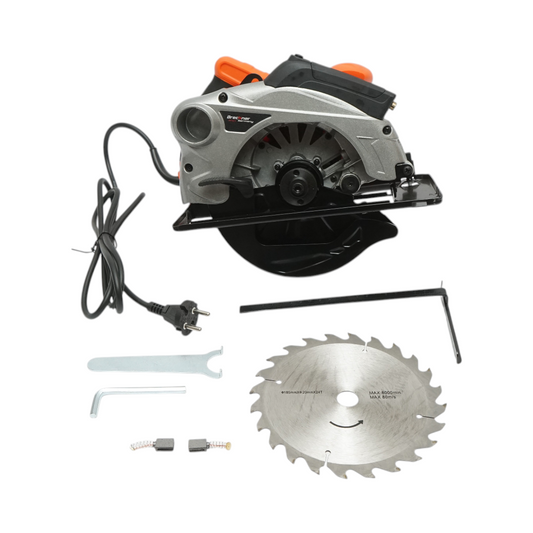 1600 W, 220 V, 185 mm-es tárcsa, 0–45° vágási szög, 4700 fordulat/perc Breckner Germany lézeres kézi körfűrész