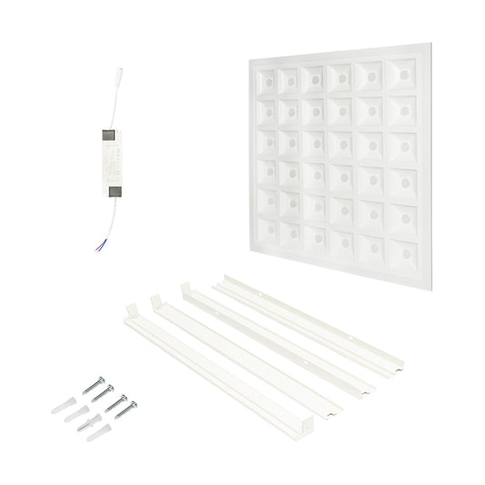 Vékony LED panel panel 48W, 220V, 6500K, IP20, 600x600x7mm, mennyezetre vagy mennyezetbe süllyesztve Breckner Germany