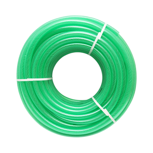 3/4 hüvelykes (19mm) átlátszó PVC kerti tömlő fonott textilbetéttel 50m/tekercs Breckner Germany