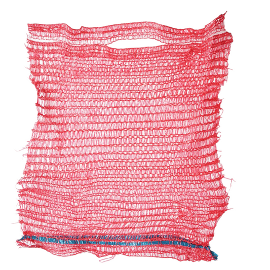 Raschel zsák fogantyúval 270x350mm zöldségeknek 5Kg piros