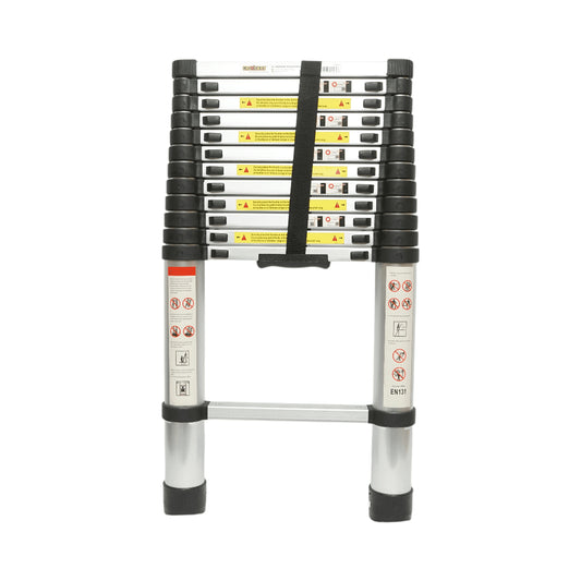Alumínium teleszkópos létra 3,8m, 13 csúszásmentes lépcsőfok, maximális terhelés 150Kg Crownman