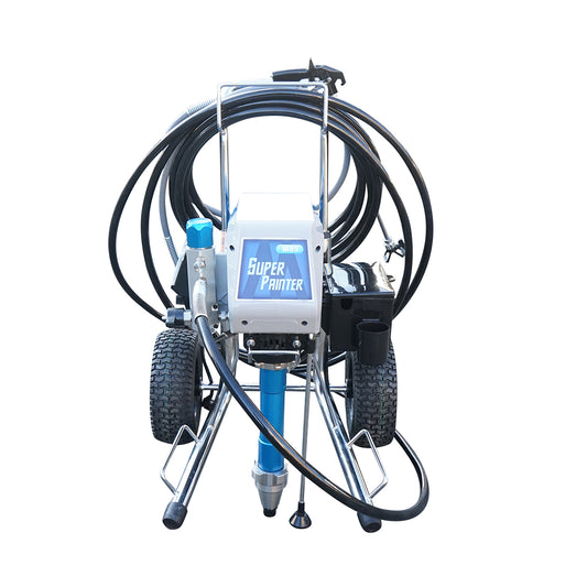 Professzionális airless festékszóró szivattyú dugattyúval és kefe nélküli motorral 4,5 kW, 220 V, 8,5 l/perc áramlás, 517-es fúvóka, maximális nyomás 227 bar M85