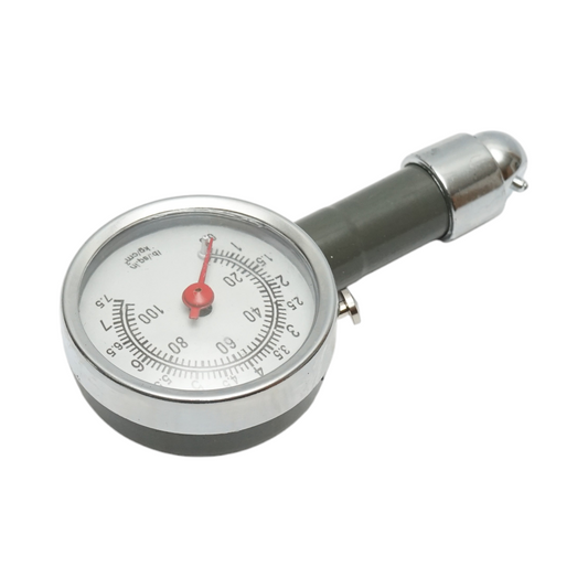 Analóg gumiabroncsnyomásmérő nyomáscsökkentő gombbal, 0–7,5 bar, Breckner, Germany