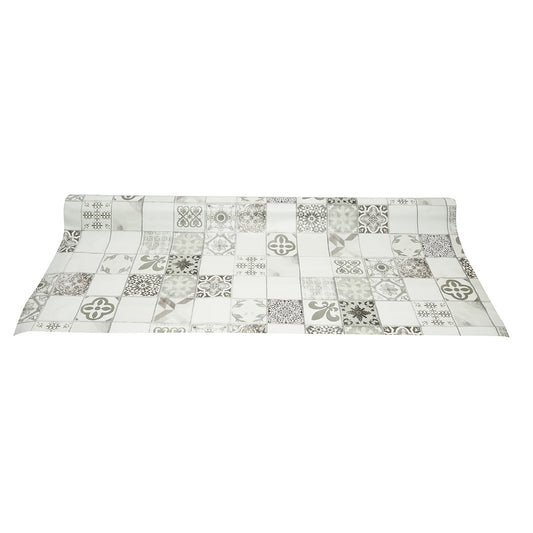 Dekoratív terítő PVC 1.37x20m, vastagság 0.18mm, textil 45 g/mp, vintage mozaik minta Breckner Germany