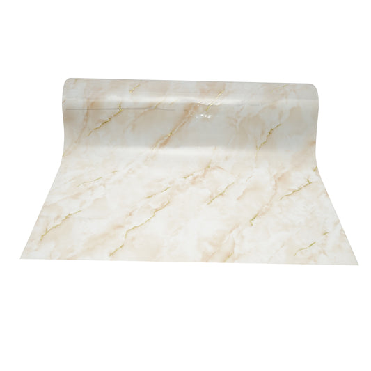 PVC szilikonozott dekoratív asztalvédő fólia 100cm, 0.8mm vastagság, Marmura natur minta 20m/tekercs Breckner Germany