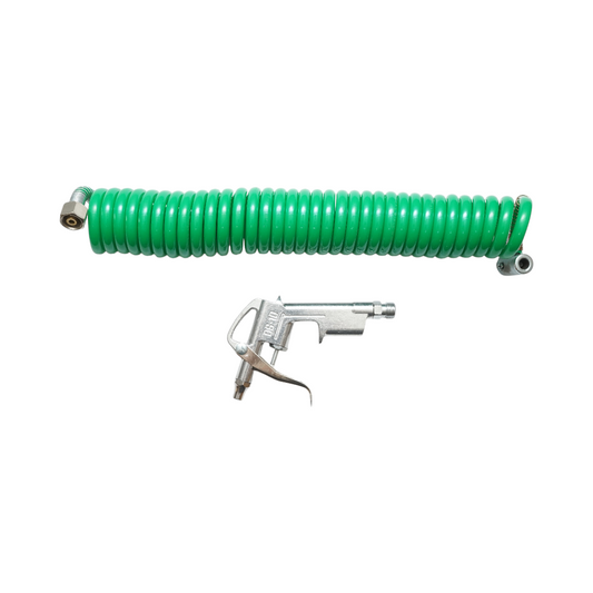 Sűrített levegős fúvópisztoly 5 m-es spiráltömlővel és M12-es belső menetes csatlakozóval