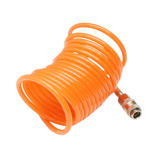 Spirális sűrített levegős tömlő 5m, Ø 5mm, gyorscsatlakozó 1/4