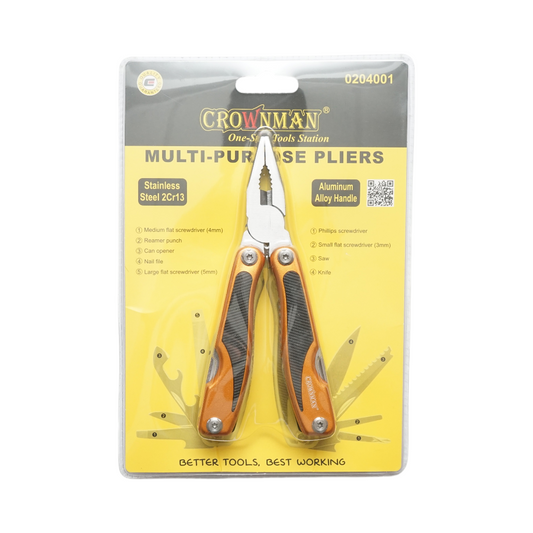 Crownman rozsdamentes acél 9 az 1-ben összecsukható multifunkciós fogó 160mm Crownman