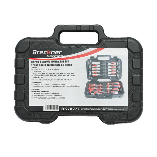 Kombinált csavarhúzó és bit készlet 58 darab Breckner Germany