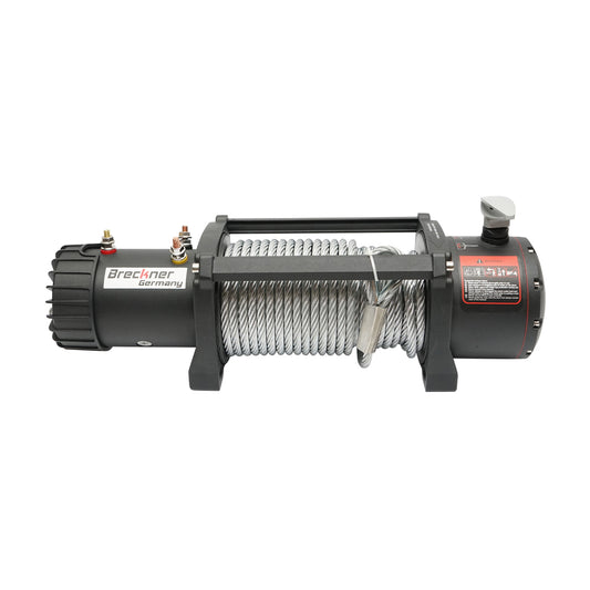 Elektromos csörlő távirányítóval 12V, 6.5hp, 6.1T (13500lbs) acél kábel 9x24m mágnesszelep 400A Breckner Germany