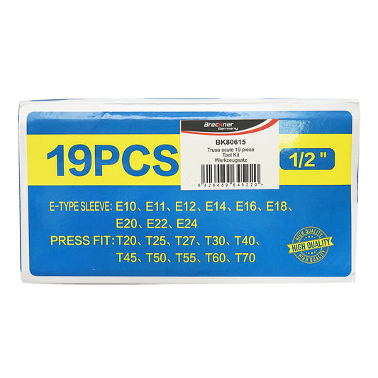 E-Torx csőkulcskészlet, TX bitprofil 19 darab Breckner Germany
