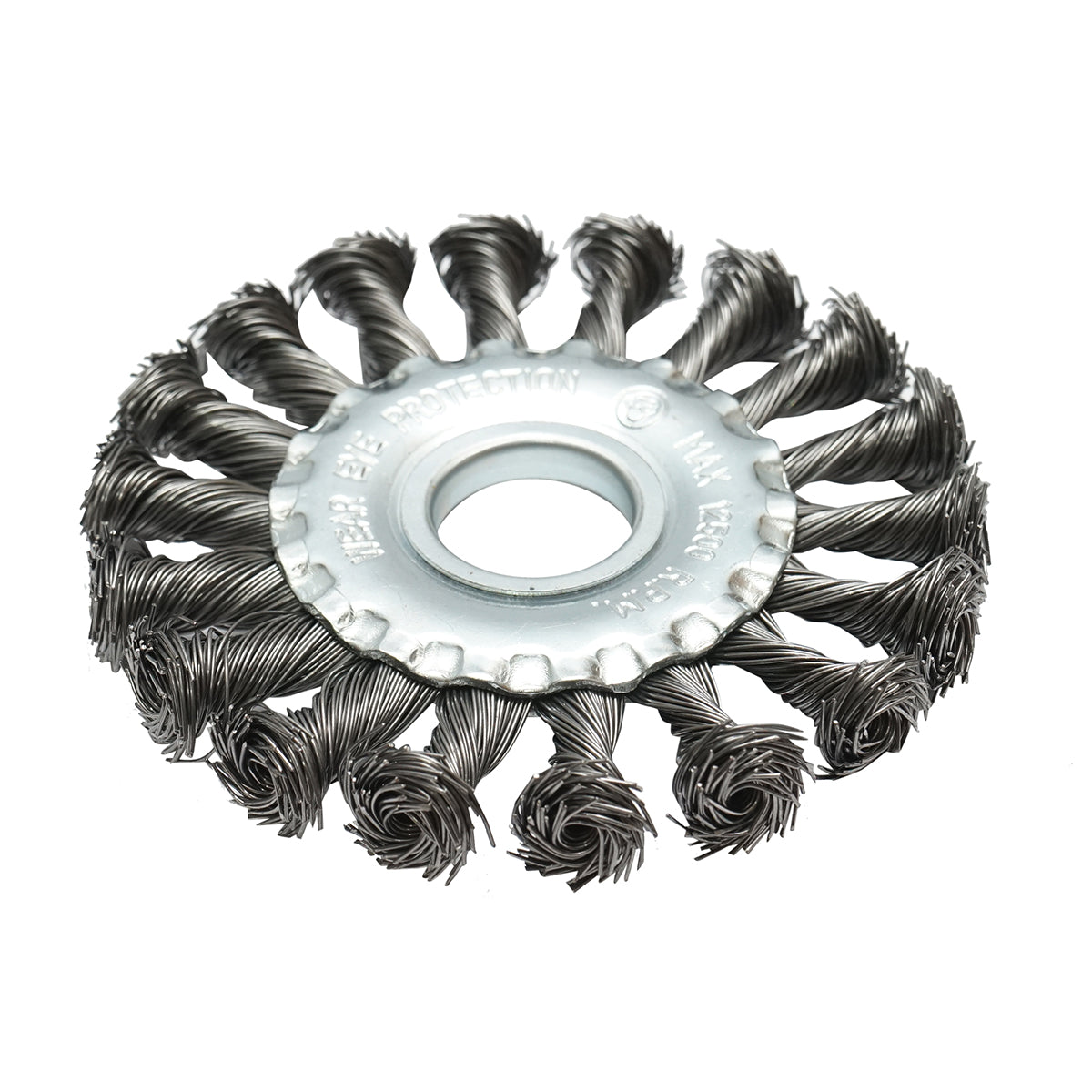 Kör alakú drótkefe 100x22.23mm 0.5mm-es sodrott acélhuzal vas, sárgaréz, festék eltávolításához, fém lerakódások eltávolításához Crownman