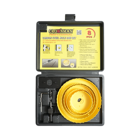 5 darabos kör alakú 64-127mm-es szett gipszkartonhoz, fához, PVC-hez 8 db Crownman