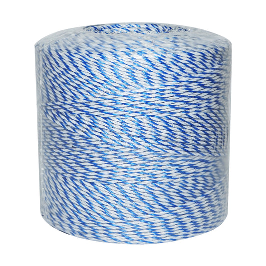 Fehér-kék drót 3mm 3x0.2mm SS, 1000m elektromos kerítés, ellenállás 7.8 Ohm Bourget