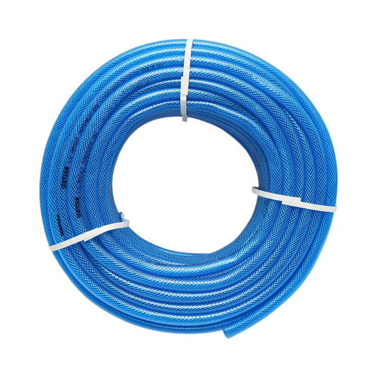 Átlátszó PVC kerti tömlő 1/2 inch (12,7mm) fonott textilbetéttel 50m/tekercs Breckner Germany