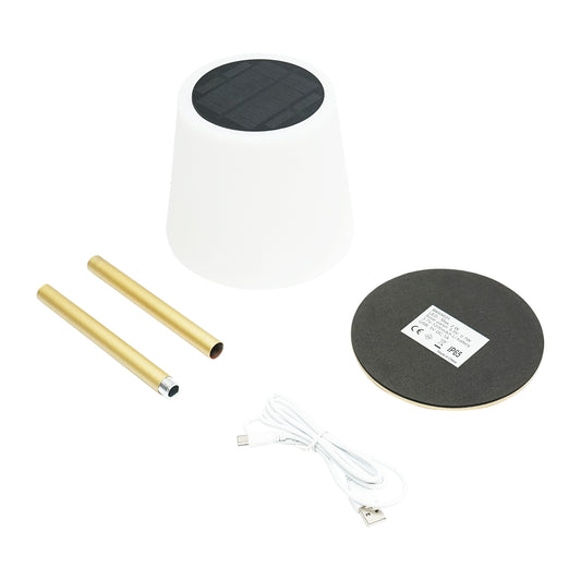 Napelemes LED asztali lámpa 2W, napelem 0,7W, akkumulátor 3,7V 1200mAh, USB 5V 1A, arany Breckner Germany