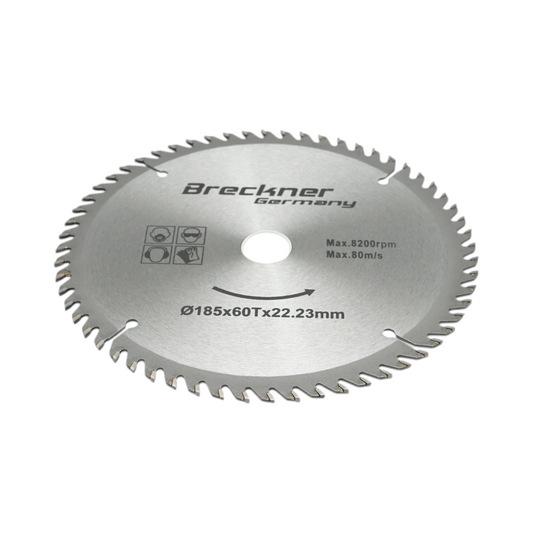 Kör alakú tárcsa fához 185x22.23mm, max. fordulatszám 8200rpm, 60 fog Crownman