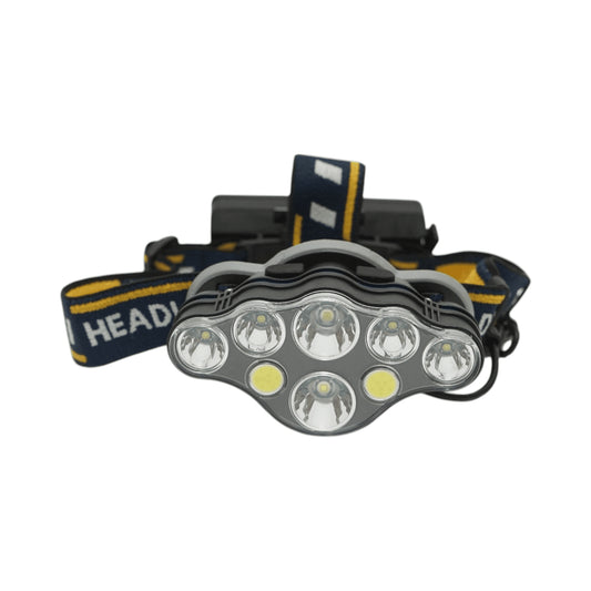 Fejlámpa 8 LED-del, 3 világítási móddal, 2200 mAh-s újratölthető USB-akkumulátorral Crownman