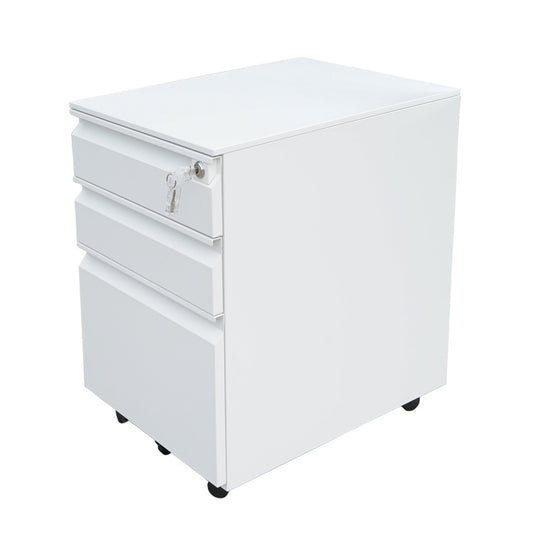 3 fiókos fém irattartó szekrény görgőkkel 600X390X520mm, RAL7035 Breckner Germany