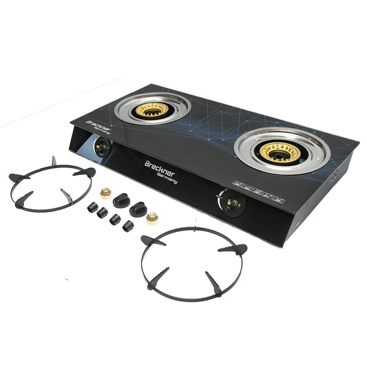 tűzhely, 2 égős öntöttvas tűzhely 3KW, biztonsági üveg 700x380x94mm Breckner Germany