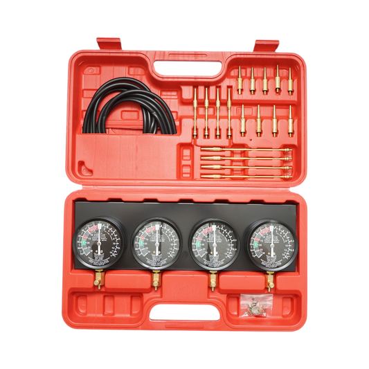 Befecskendezés szinkronizálási készlet, karburátorok 4 mérőórával és adapterekkel 36 darab