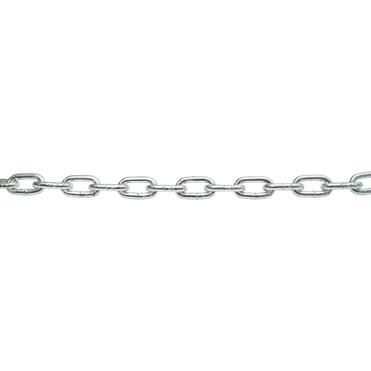 Galvanizált lánc 4.7x19x17mm DIN5685A 30m/tekercs műanyag dob
