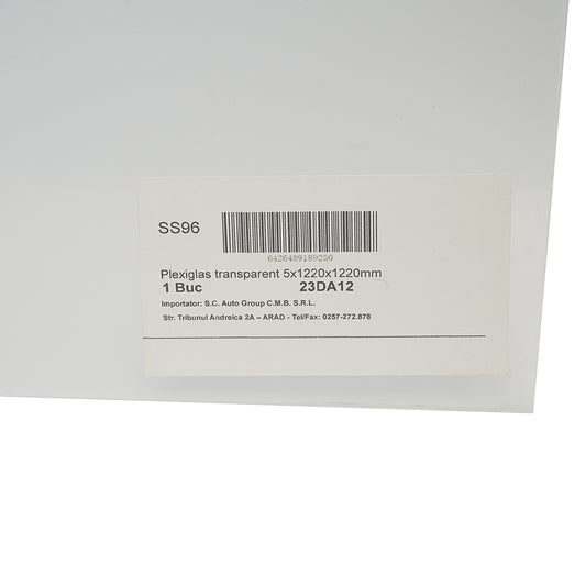 Átlátszó plexiüveg lemez 5x1220x1220mm