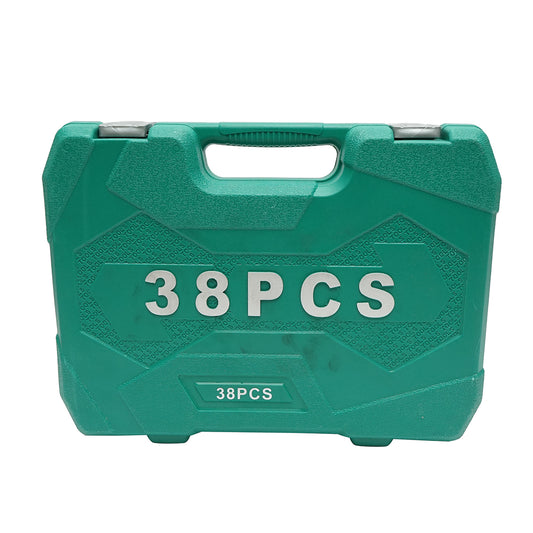 8-32 mm-es csőkulcskészlet és 8-19 mm-es fix kombinált csőkulcsok, racsnis meghajtással 38 darab Breckner Germany