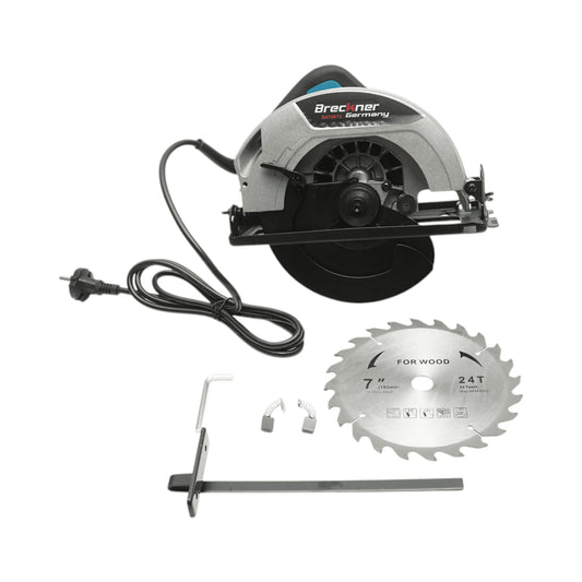 1600 W-os kézi körfűrész, 220 V, 185 mm-es fűrészlap, 0–45°-os vágási szög, 4700 fordulat/perc sebesség Breckner Germany