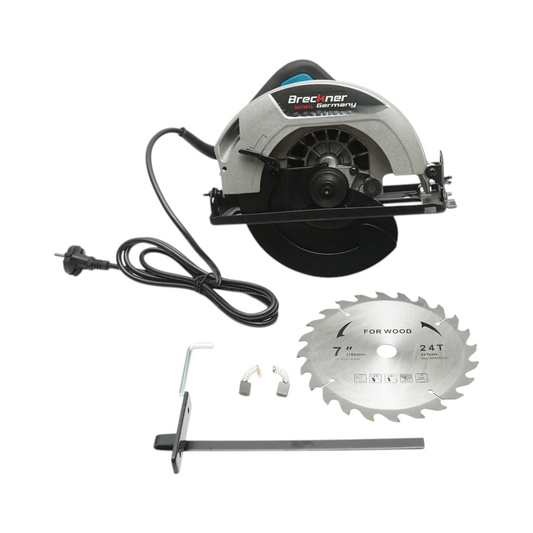 1600 W-os kézi körfűrész, 220 V, 185 mm-es fűrészlap, 0–45°-os vágási szög, 4700 fordulat/perc sebesség Breckner Germany