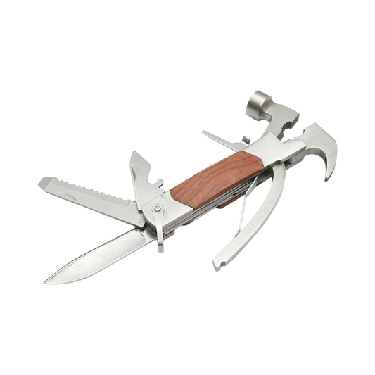 8 az 1-ben rozsdamentes acélból készült összecsukható multifunkciós fogó 210 mm-es fa fogantyúval