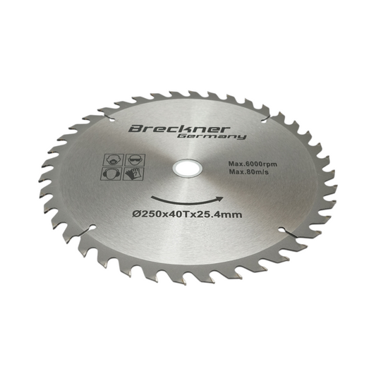 Körkorong fához 250x25,4mm, max. fordulatszám 6000rpm, 40 fog, ipari Crownman Crownman