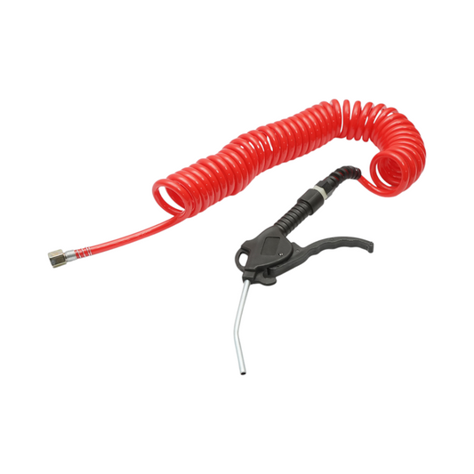 Sűrített levegős fúvópisztoly 5 m PE spiráltömlővel és M12-es belső menetes csatlakozóval